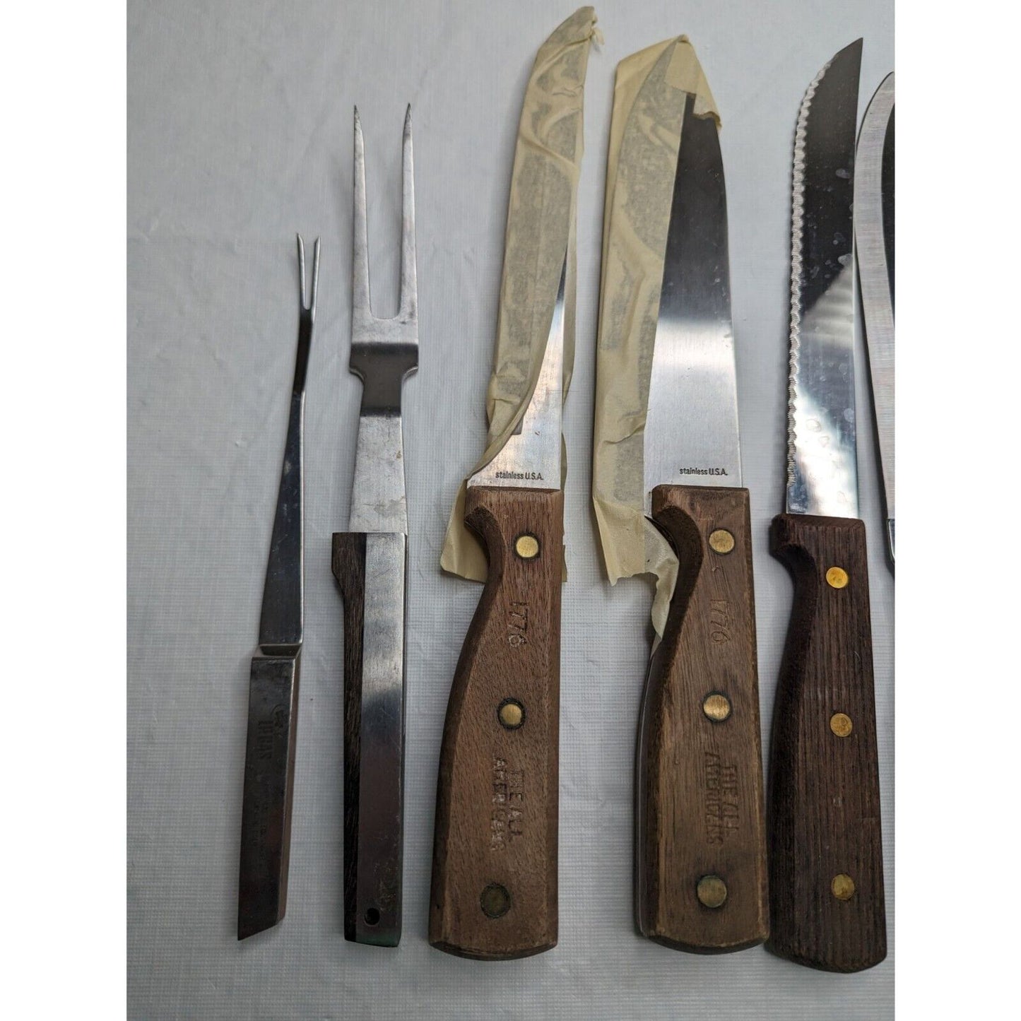 Lot of 15 Vintage Kitchen Knives Royal Saber Hollow Ground Regent Sherwood