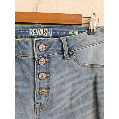 Rewash LA Juniors Sz 11 Button Fly Light Wash Skinny Blue Jeans