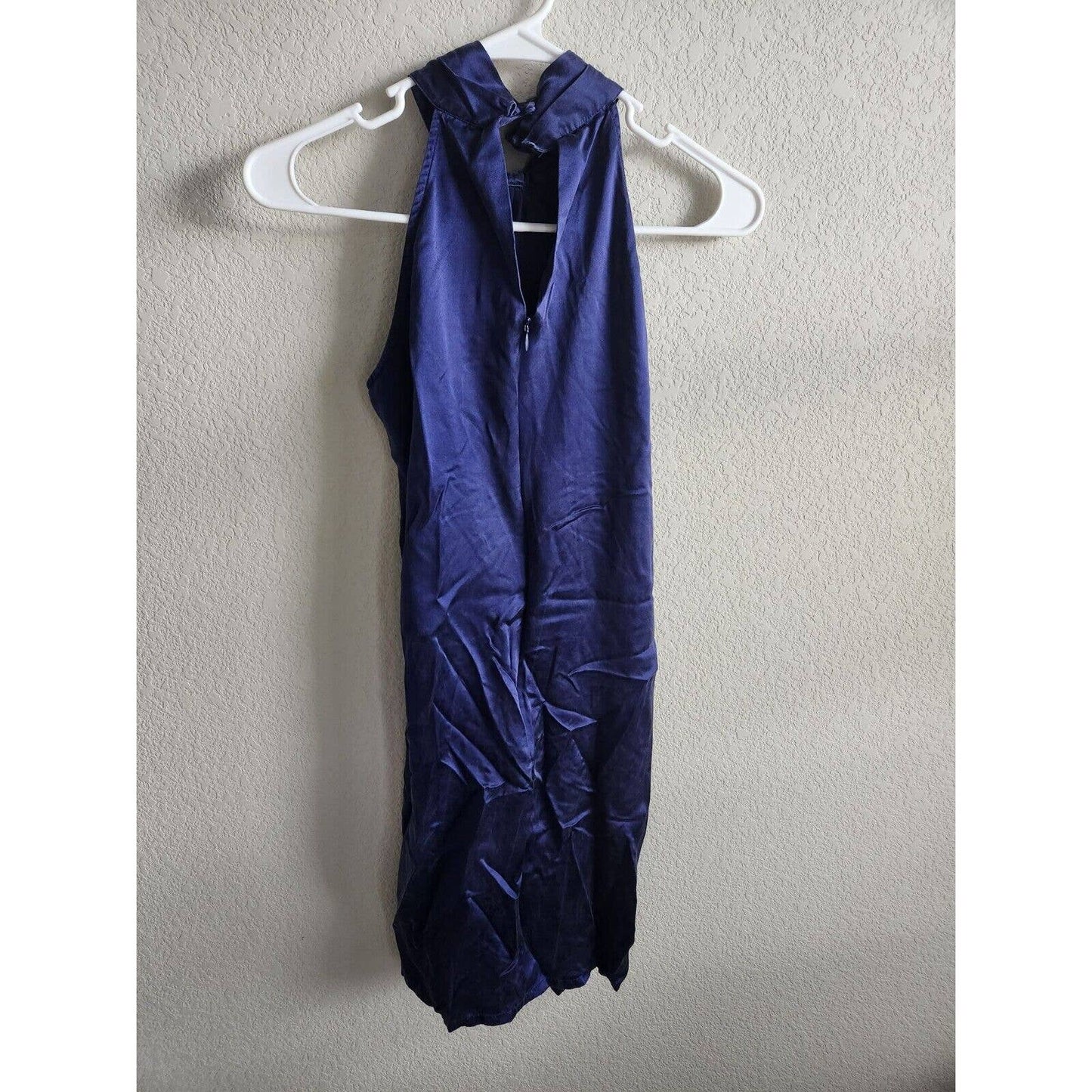 Ann Taylor Loft Womens Sz 4 Knee Length Satin Formal Dress Bow Front Blue