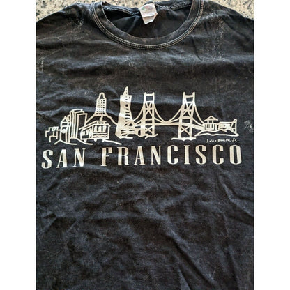 Vintage Mens Sz M san Francisco Stonewash Crewneck T Shirt Black