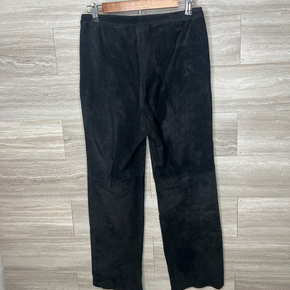 Vintage CO & EDDY Womens Sz 10 Genuine Suede Leather Pants Straight Leg BLACK