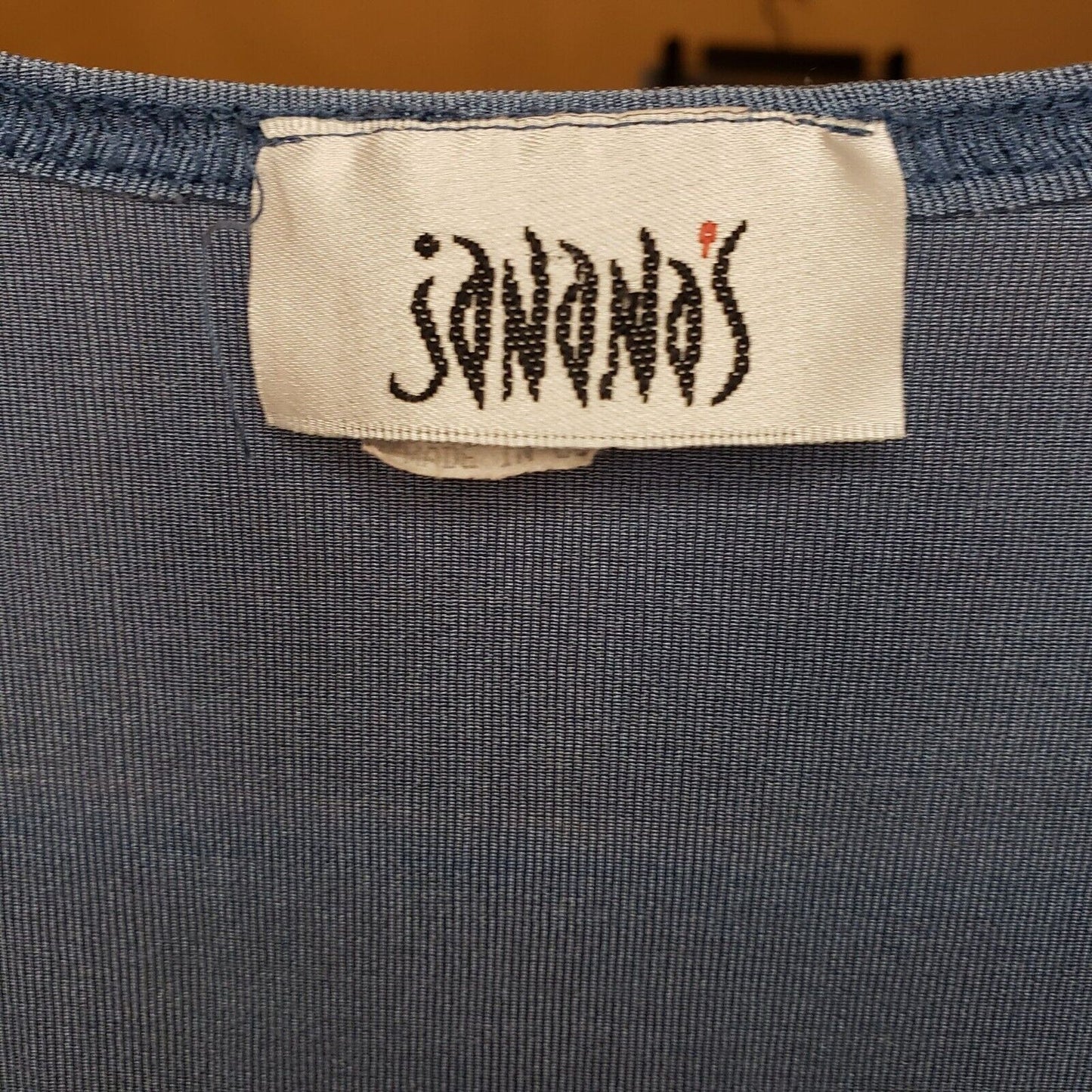 Vintage 1990s Jananas Womens Sz M Matching Blouse Skirt Set Blue Slinky