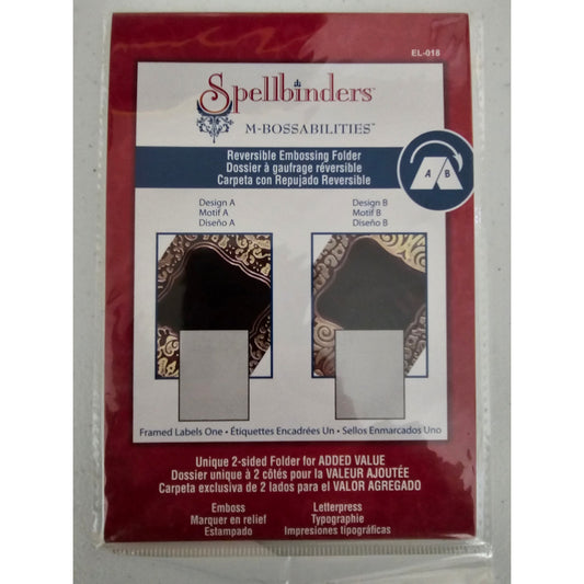 Spellbinders M-Bossabilities 3D Embossing Folder Framed Labels One