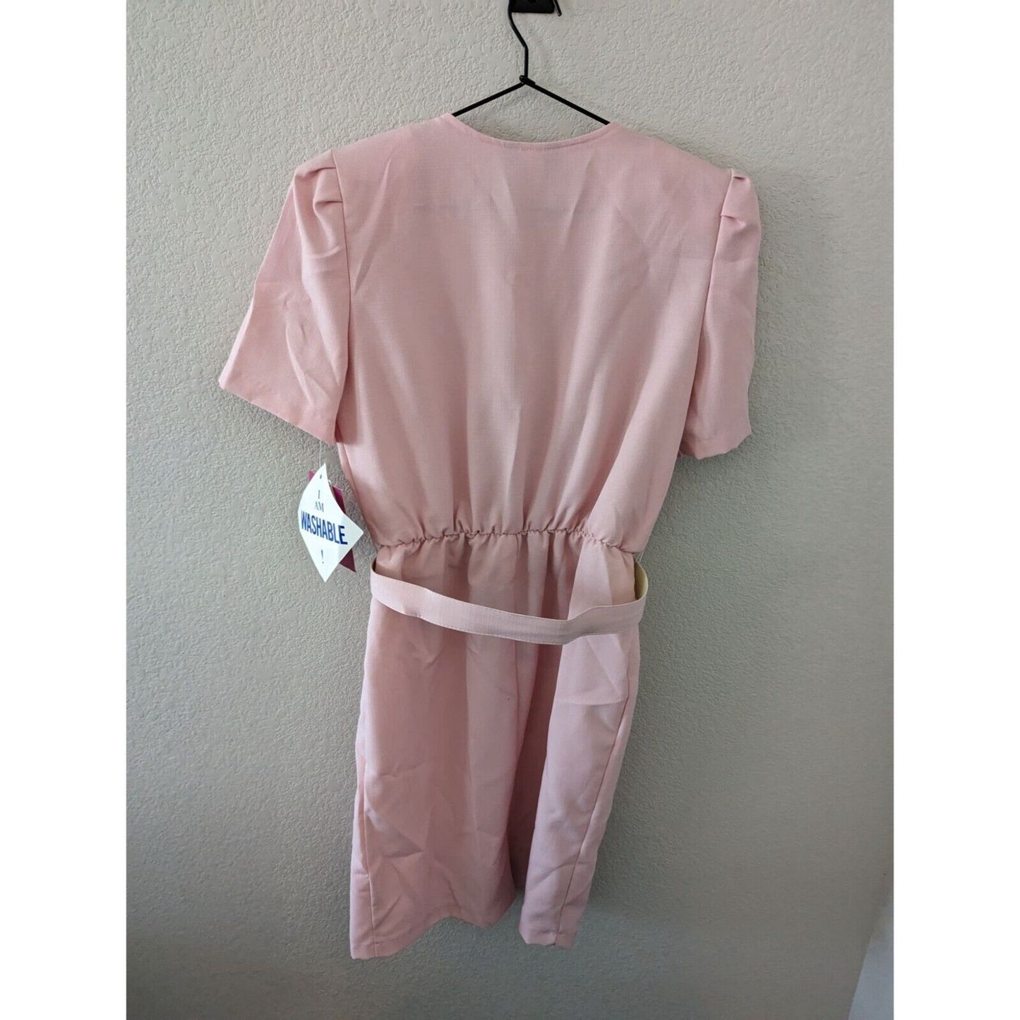 Vintage 1970s Tabby of California Sz 14 Light Pink Suit Dress Belted NEW