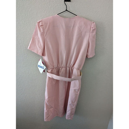 Vintage 1970s Tabby of California Sz 14 Light Pink Suit Dress Belted NEW