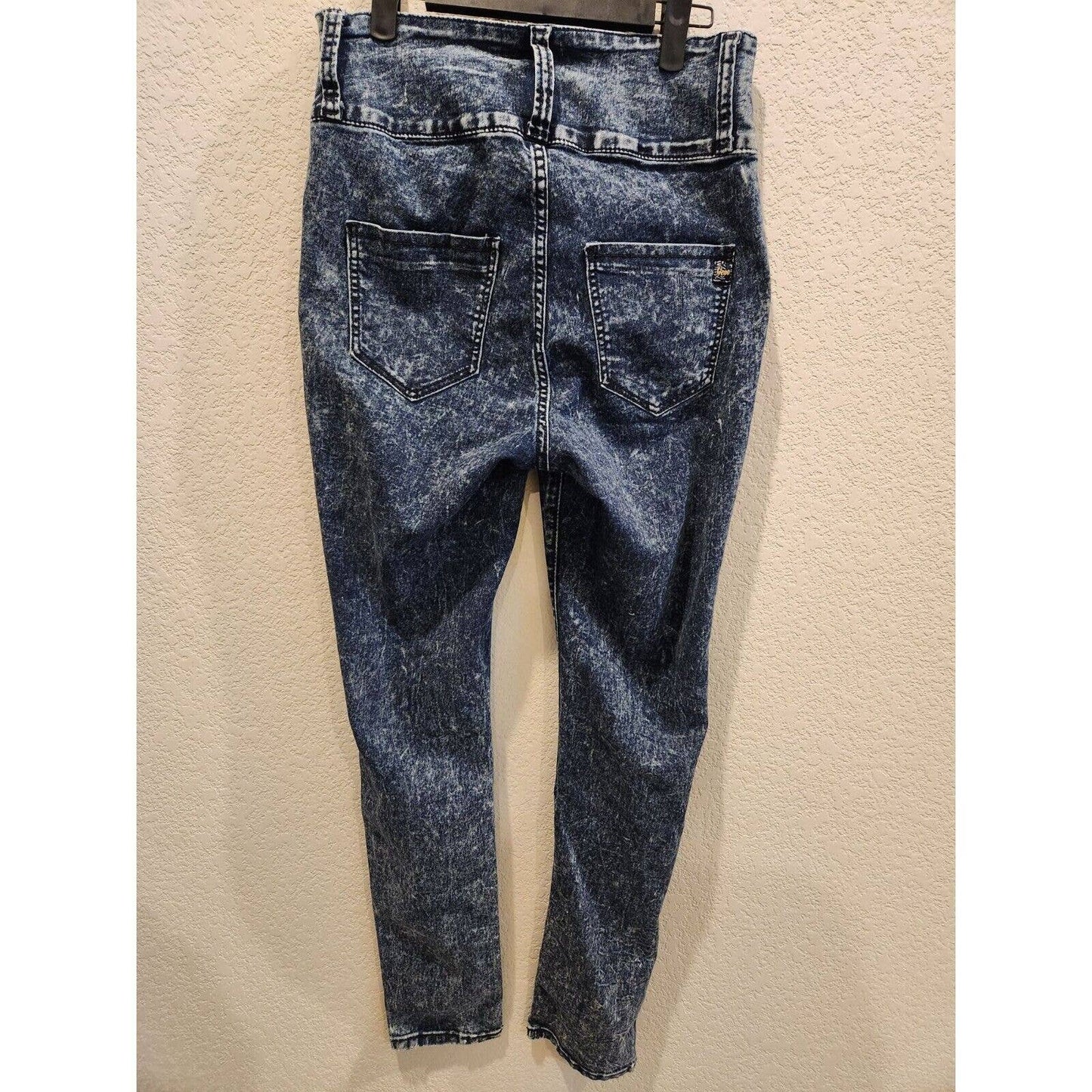 Vintage Y2K 2000s Geso Jeans Juniors Sz 11 Cintura Alta Azul Lavado Ácido