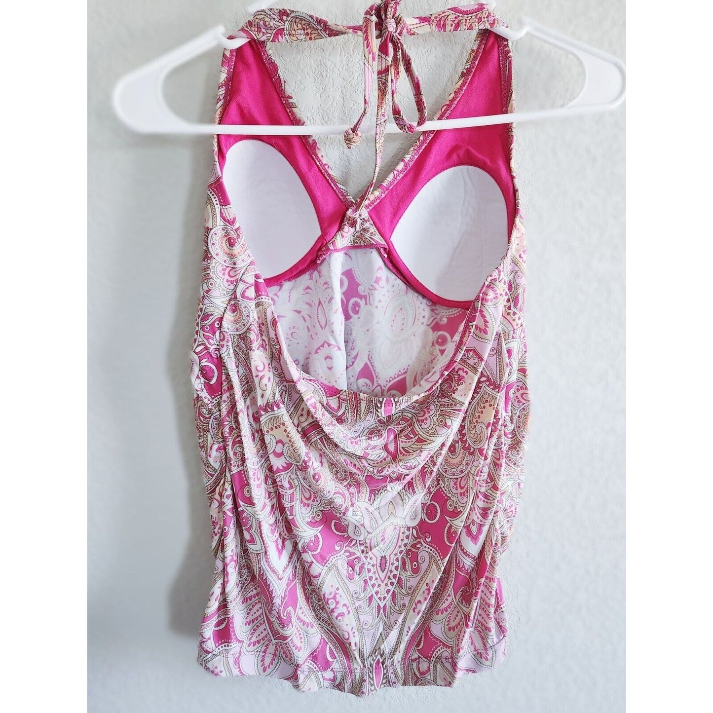 Old Navy Maternity Womens Sz S Tankini Swimsuit Top Pink Paisley