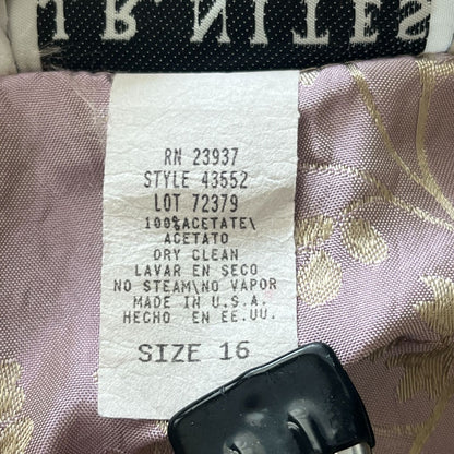 JR Nites by Caliendo Womens Sz 16 Satin Jacket Silver Purple Formal