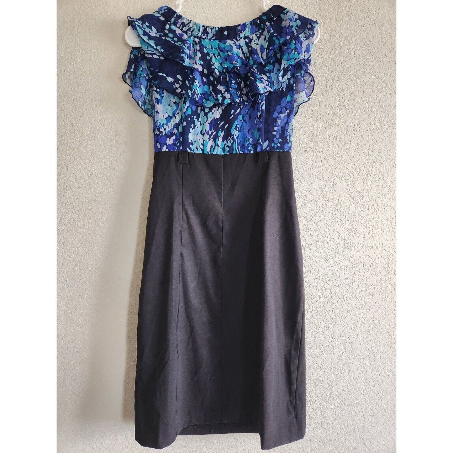 Alyx Dress Womens Sz 10 Pencil Dress Blue Black Career