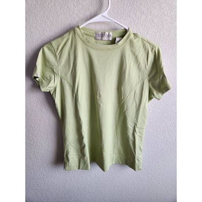 Tehama by Nancy Haley Womens Sz M Cotton Blend T Shirt Light Green