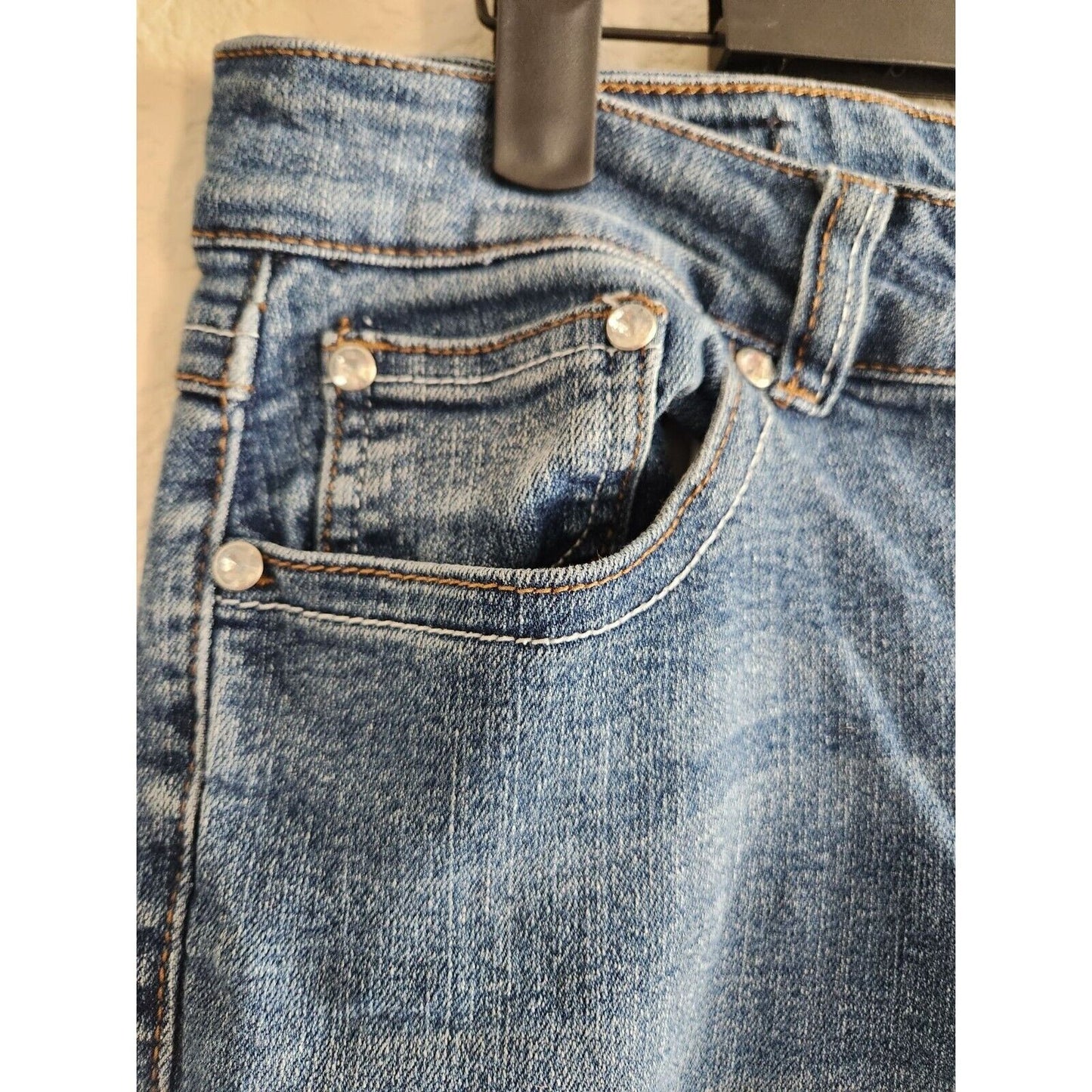 Gogo Jeans Juniors Sz 9 Medium Wash Skinny Jeans Flap Pocket