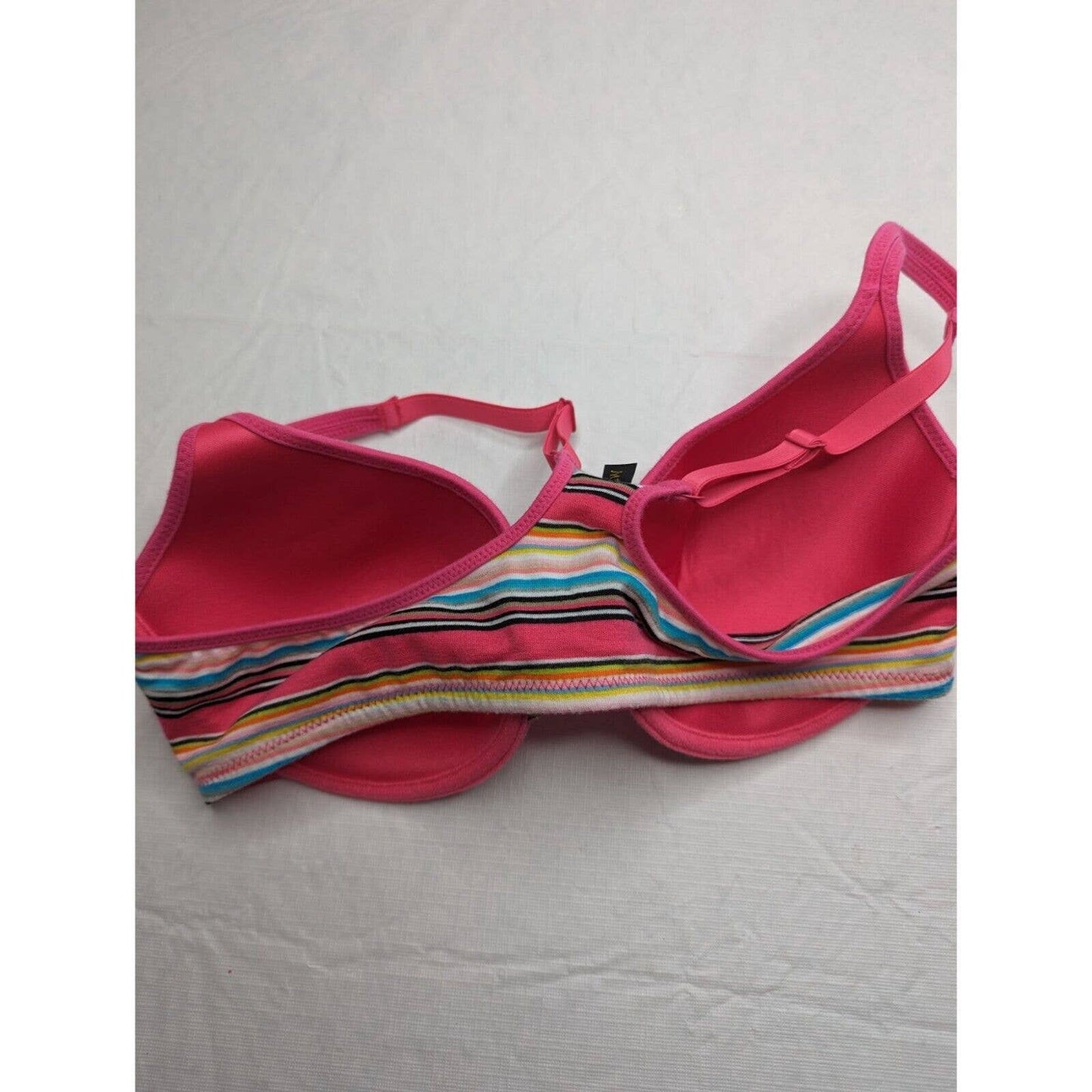 Vintage Honeydew Womens Sz 36C Front Clasp T Shirt Bra Bright Pink Racerback