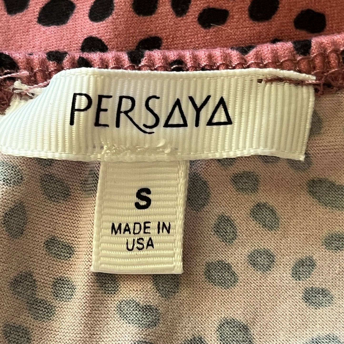 Persaya Womens Sz S Vintage Y2K 2000s Dress Pink Black Animal Print