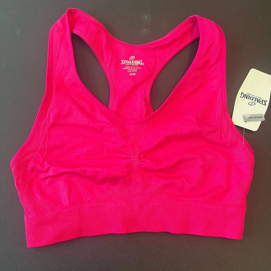 Spalding Womens Sz M Racerback Sports Bra Pink NEW