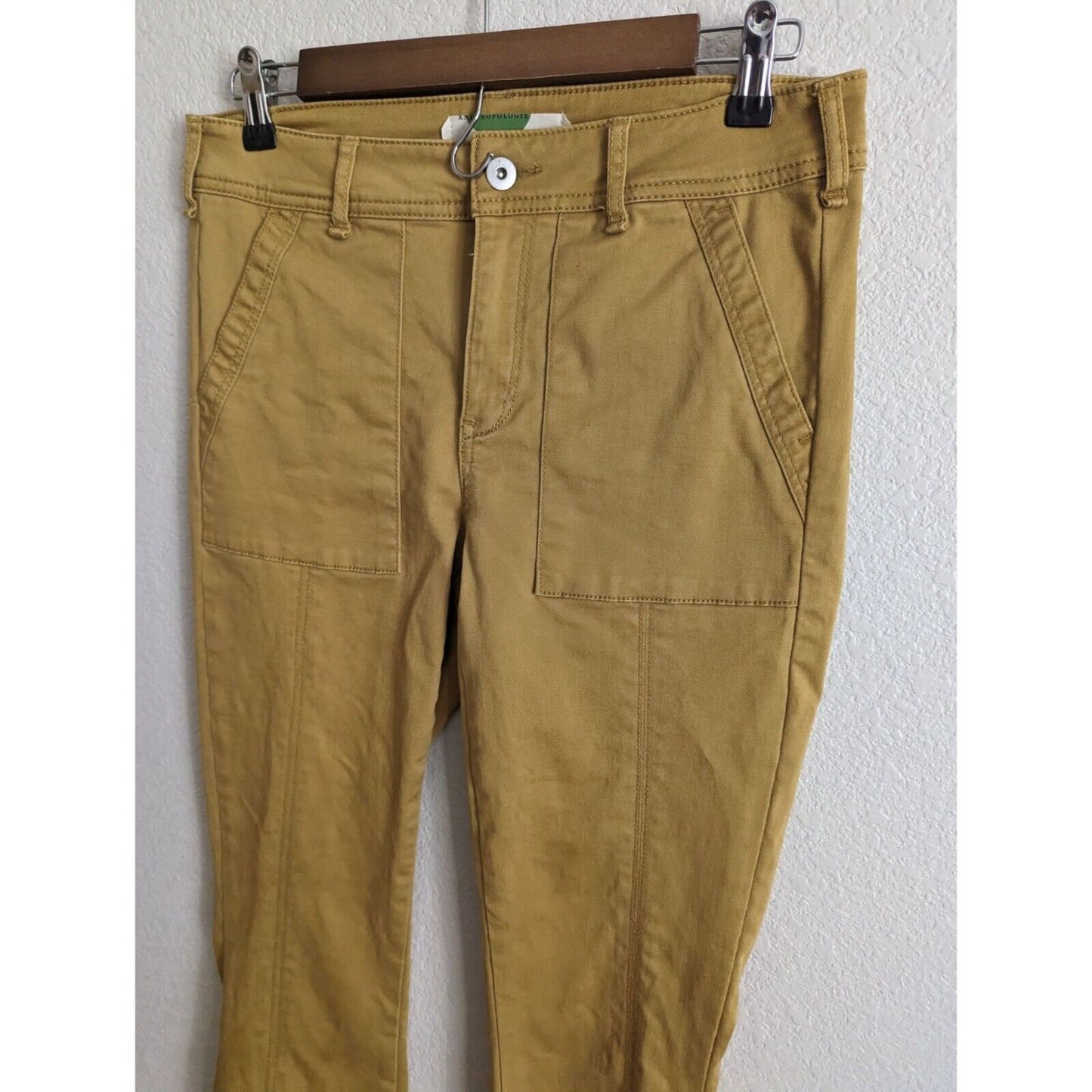 Anthropologie Womens Sz 28 Slim Fit Chino Pants Gold Mustard Yellow