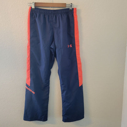 Under Armour Boys Sz L Loose Fit Track Pants Blue Orange