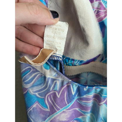 Vintage 1990s Le Cove Womens Sz 8 One Piece Swimsuit Pastel Floral