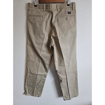 Dockers Mens Sz 34x30 100% Cotton Pleated Front Dress Pants Beige