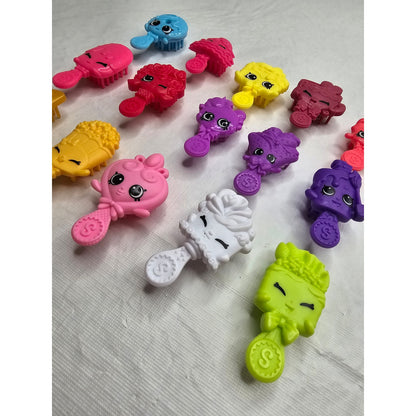 Lot of 15 Shopkins Shoppies Brushes Plastic Hair Brushes Some Rare Replacement