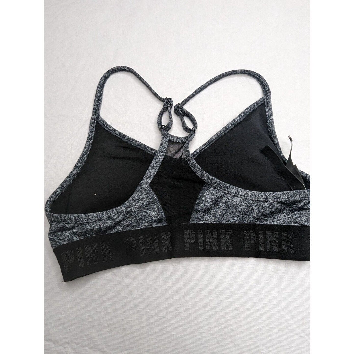 Pink by Victorias Secret Womens Sz XS Sports Bra Gray Black Yoga