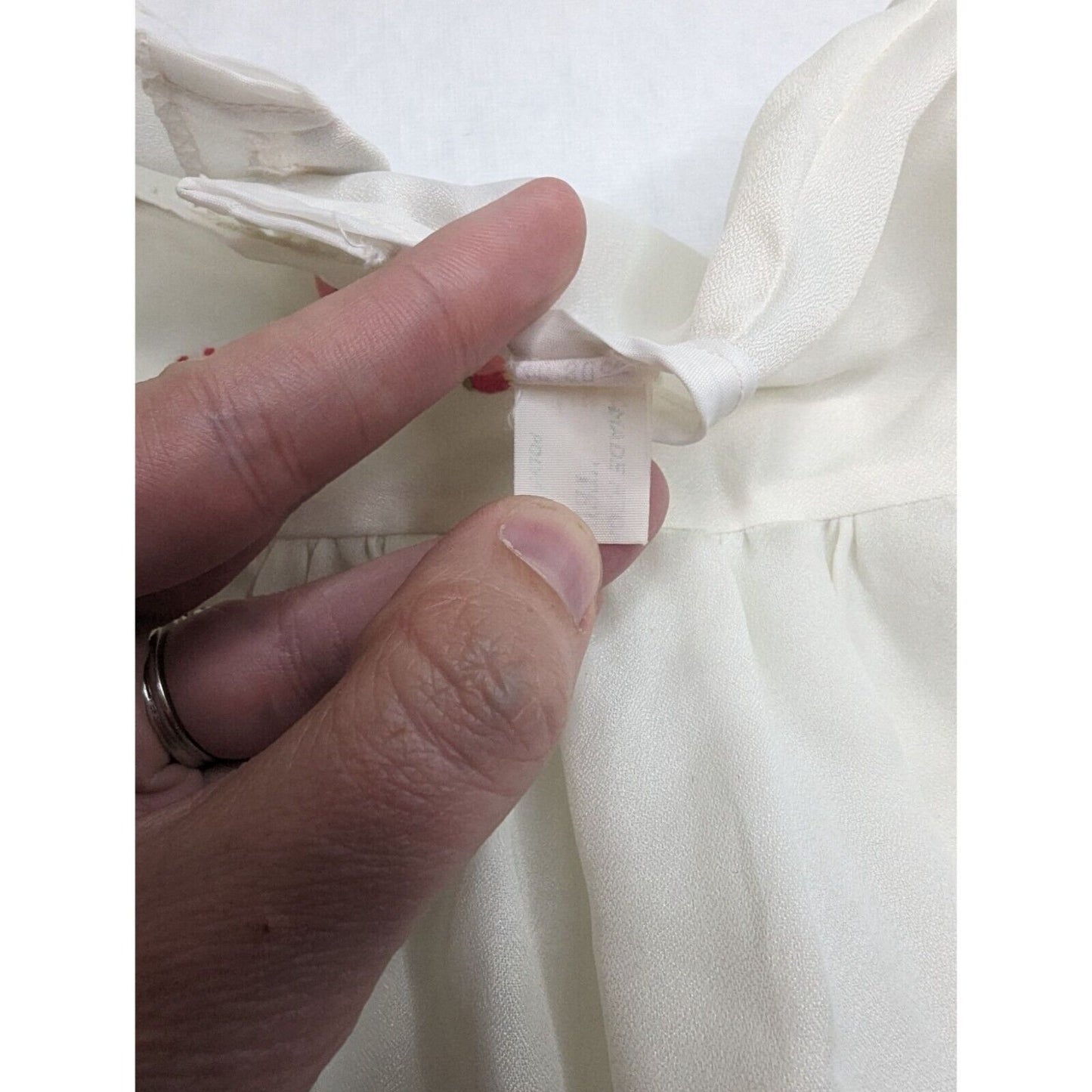 Vintage 1960s Baby Girlls Sz12M Short Sleeve Dress White Embroidered