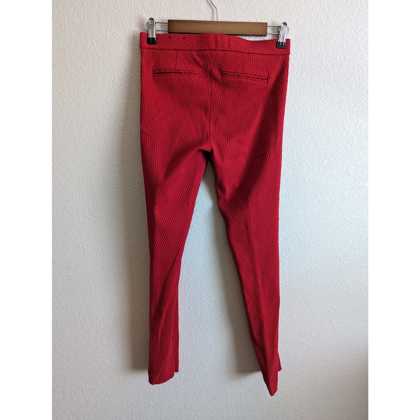 Dalia Womens Sz 4 Pull On Skinny Pants Leggings Red Quilted