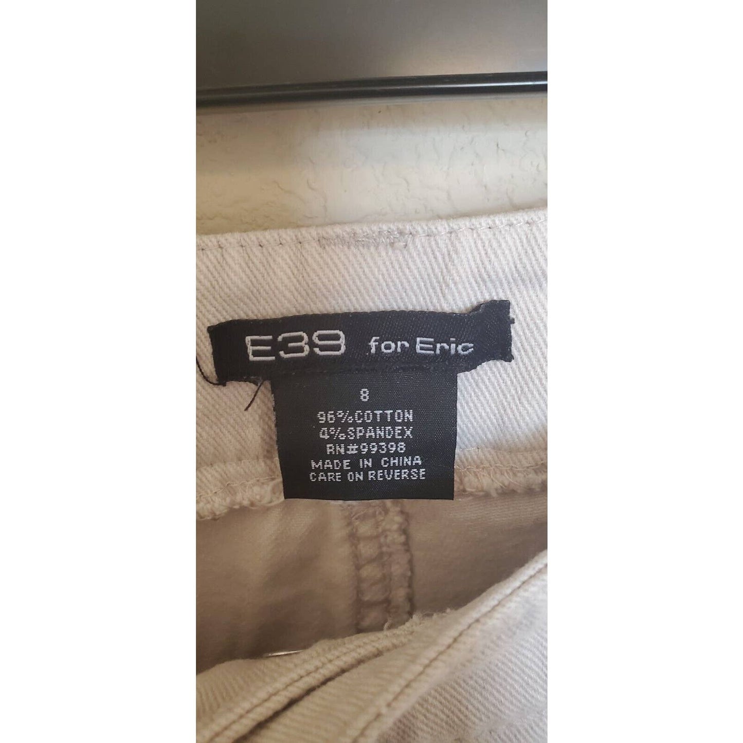 E39 para Eric Mujer Sz 8 Mezcla de Algodón Pantalones de Pierna Recta Gris Claro