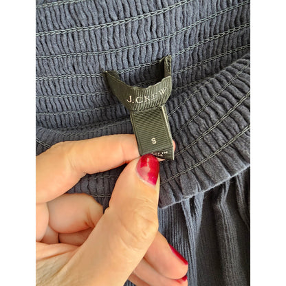 J Crew Womens Sz S Above Knee Cotton A Line Skirt Blue Embroidered