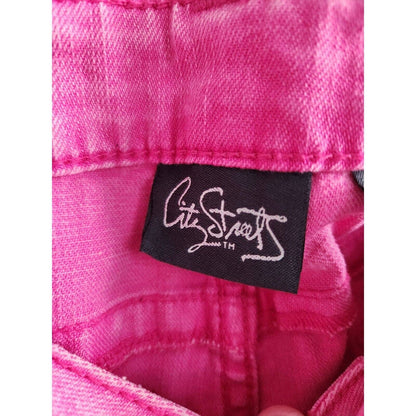 Vintage Y2K City Streets Juniors Sz 9 Bright Pink Denim Jeans Slim Leg