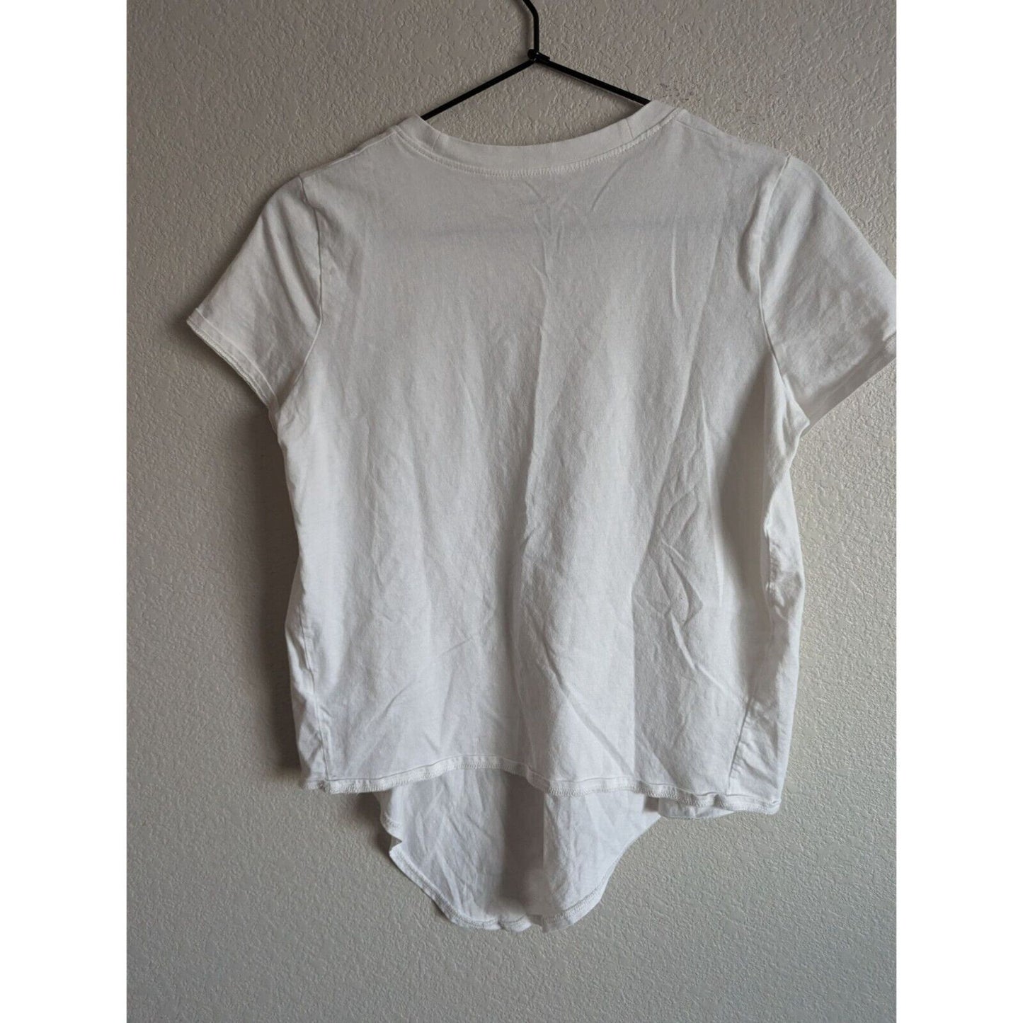 Madewell Womens Sz S Knot Front Tee T Shirt Solid White Crew Neck