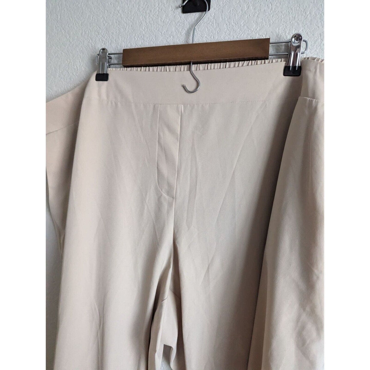 Calvin Klein Womens Sz 2X Light Beige Dress Pants Career Pull On