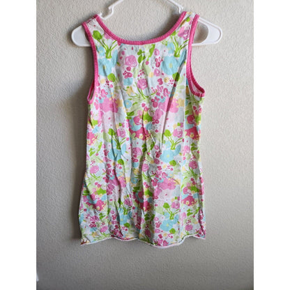 Hue Womens Sz M Sleep Shirt Nightgown Sleeveless Pink Floral