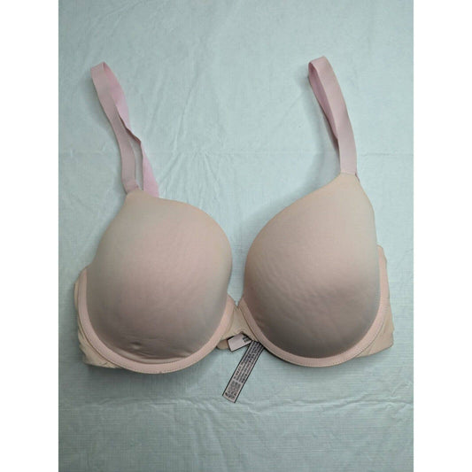 Victorias Secret Camiseta para mujer Sz 34DD Sujetador Demi con forro ligero Beige claro Rosa