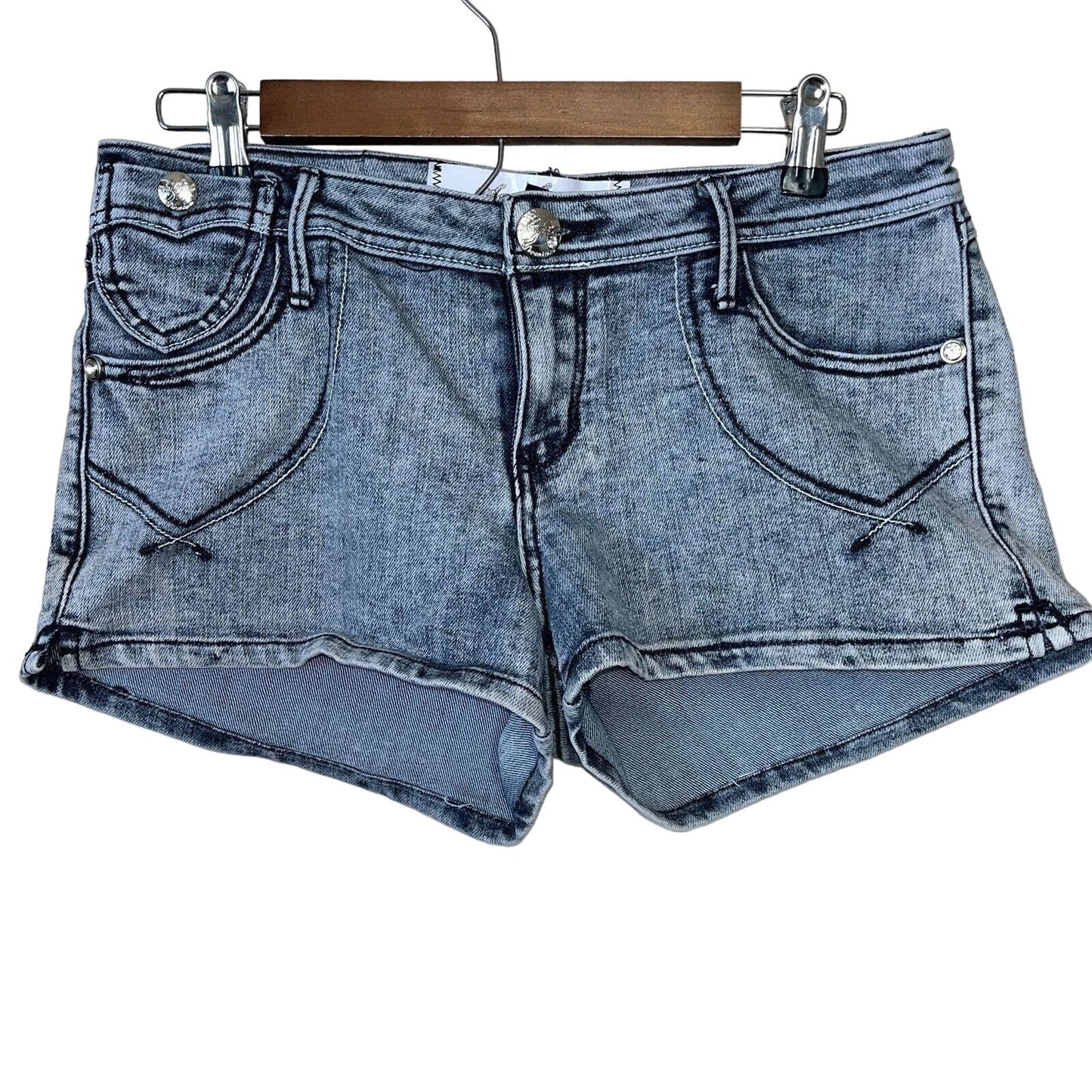 Southpole Premium Juniors Sz 11 Jean Shorts Heart Pockets