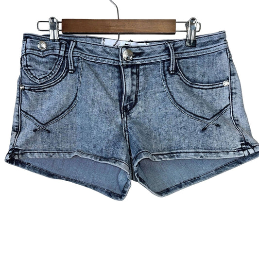 Southpole Premium Juniors Sz 11 Jean Shorts Heart Pockets