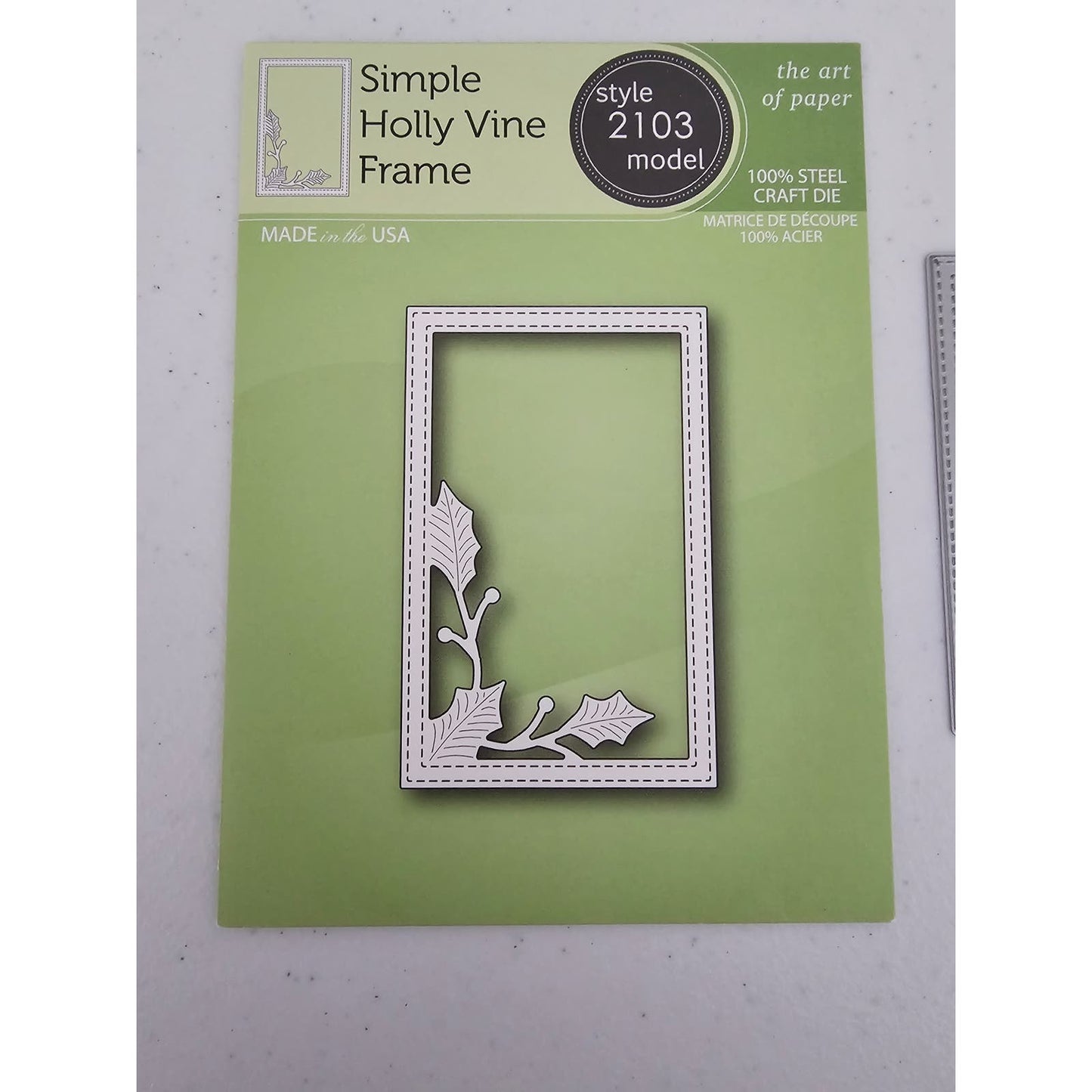 Poppy Stamps Simple Holly Vine Frame Steel Craft Die Christmas 2103