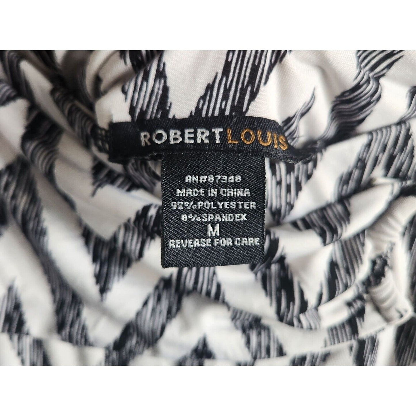 Robert Louis Womens Sz M Maxi Skirt Black White Chevron Print