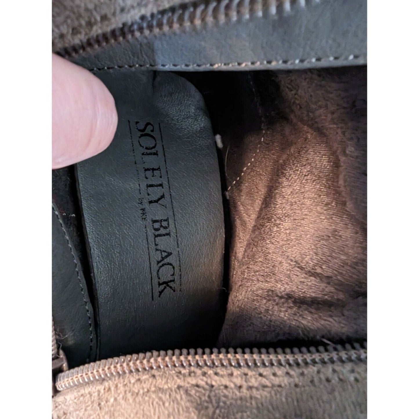 Solely Black by BKE Womens Sz 8 Landon Block Heel Boots Brown Lace Back