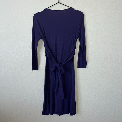 New York & Company Womens Sz XS Long Sleeve Knee Length Dress Purple