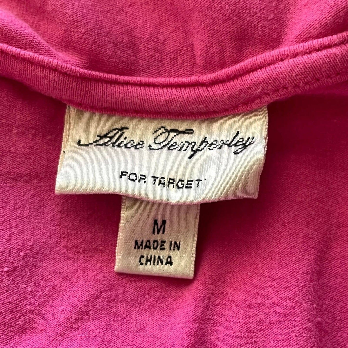 Alice Temperley for Target Womens Sz M Short Sleeve Pink V Neck Shirt