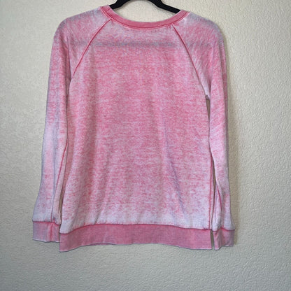H&M Girls Sz L Crewneck Sweatshirt Pink Burnout