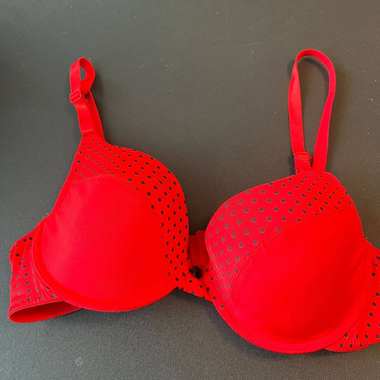 Vintage Y2K Rampage Intimates Womens Sz 36C Bra Red Black Polka Dot