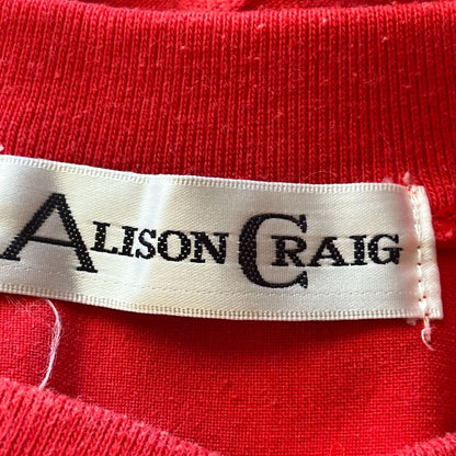 Vintage Alison Craig 1980s Womens Sz S Oversized T Shirt Red