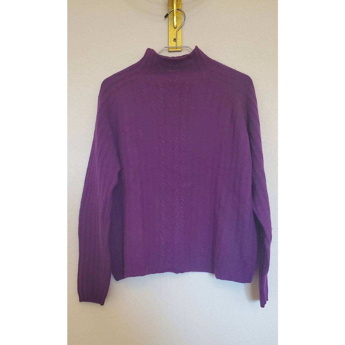 Vintage White Stag womens Sz M Lambswool Angora Blend Sweater Purple Turtleneck