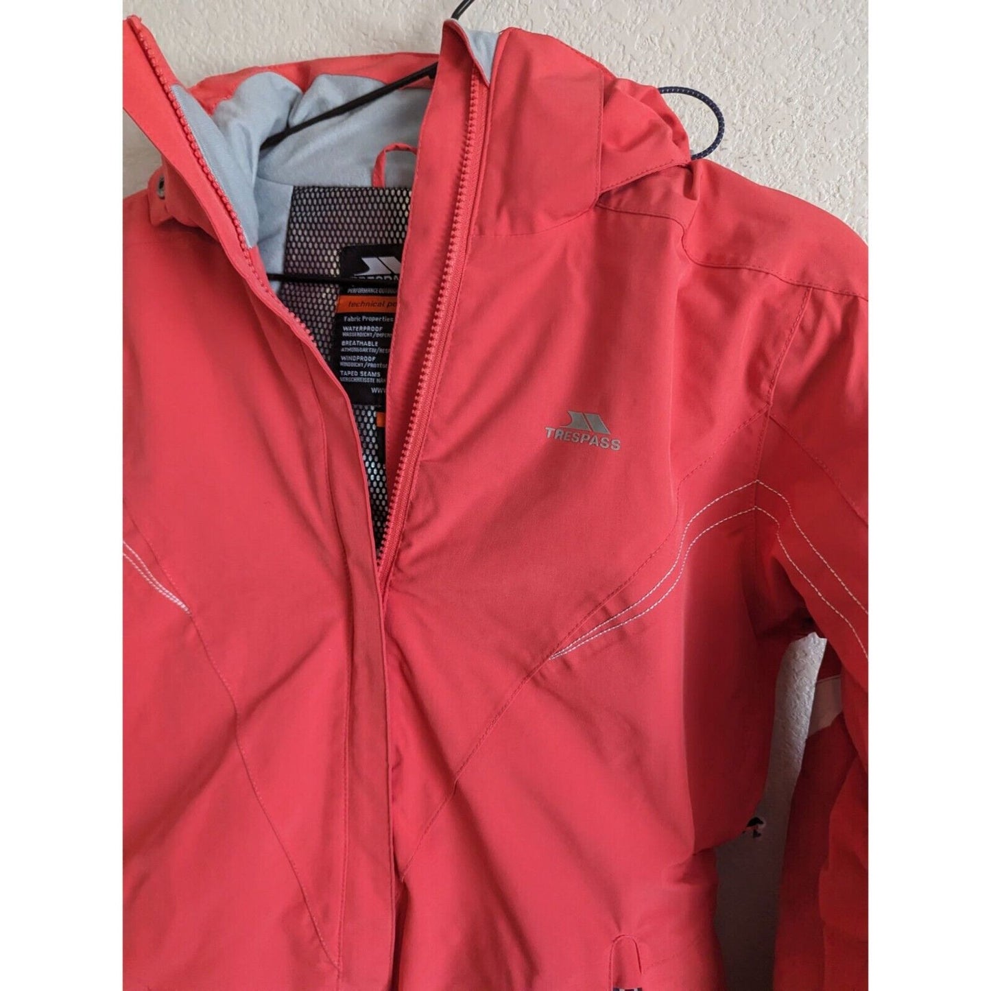 Trespass Radium Ski Jacket with RECCO Size XS TP100 Waterproof Coral Pink