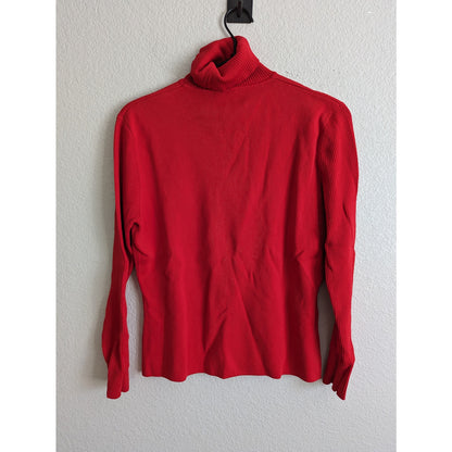 Vintage Venini Womens Sz XL Cherry Red Turtleneck Sweater