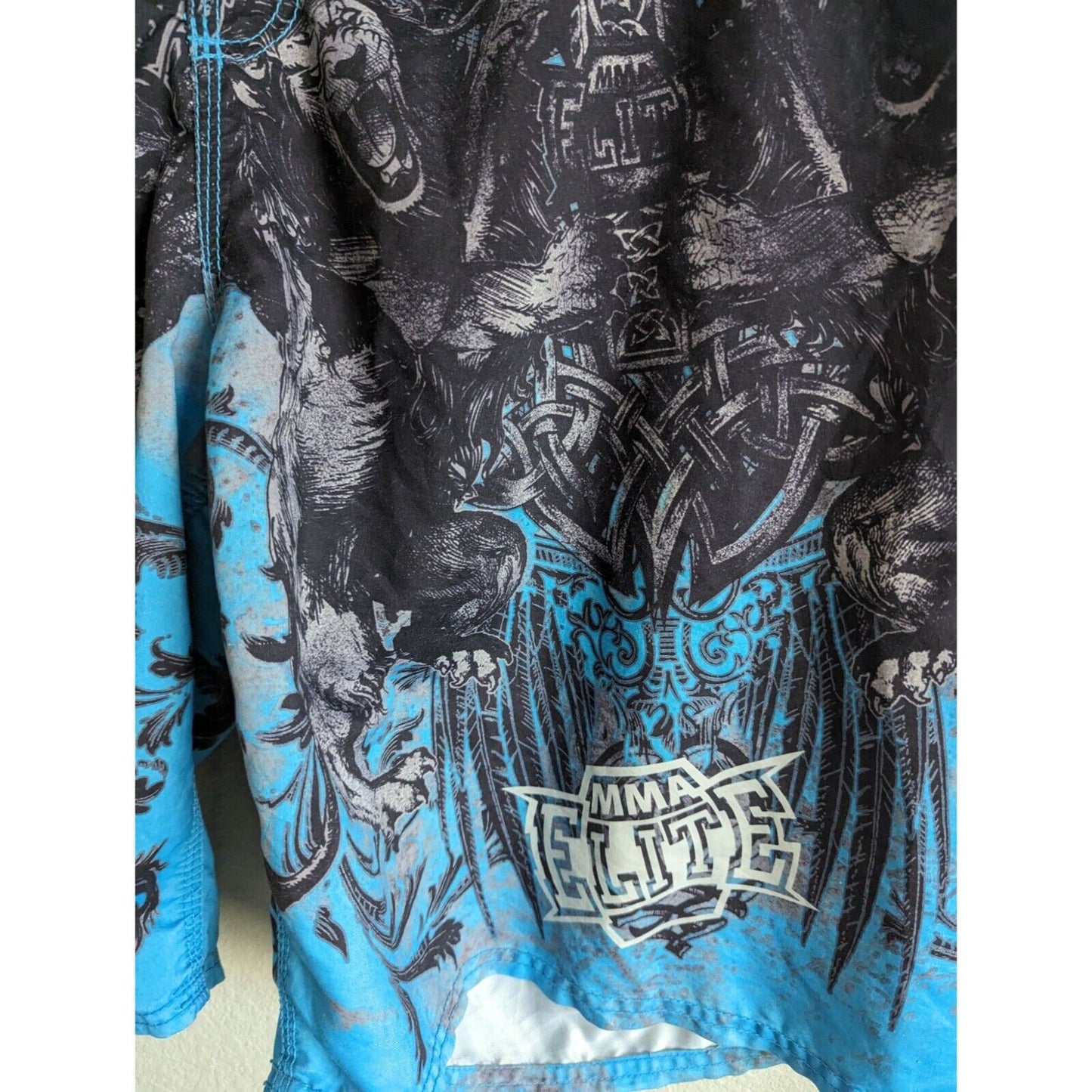 Mens Swim Trunks MMA Elite Lion Board Shorts Medium Y2k Trunks Sz 46