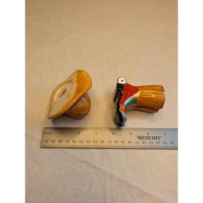 Vintage Salt and Pepper Shaker Set 1950s Hand painted Cowboy Boot and Hat