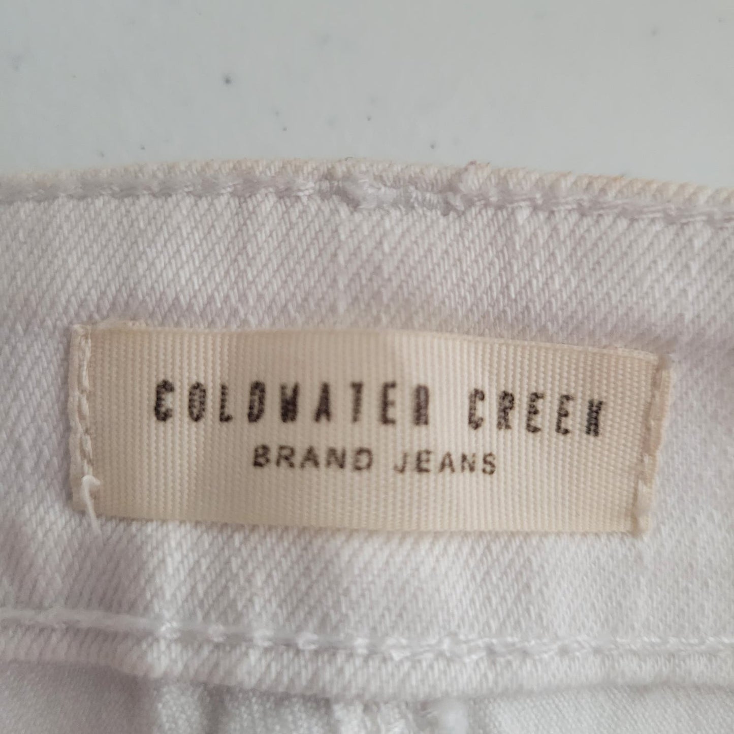 Coldwater Creek Womens Sz 12 Cropped Cuff White Denim Jeans