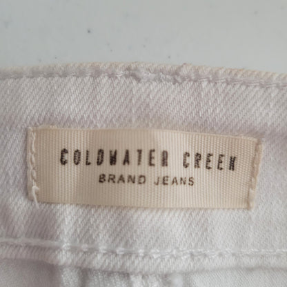 Coldwater Creek Womens Sz 12 Cropped Cuff White Denim Jeans